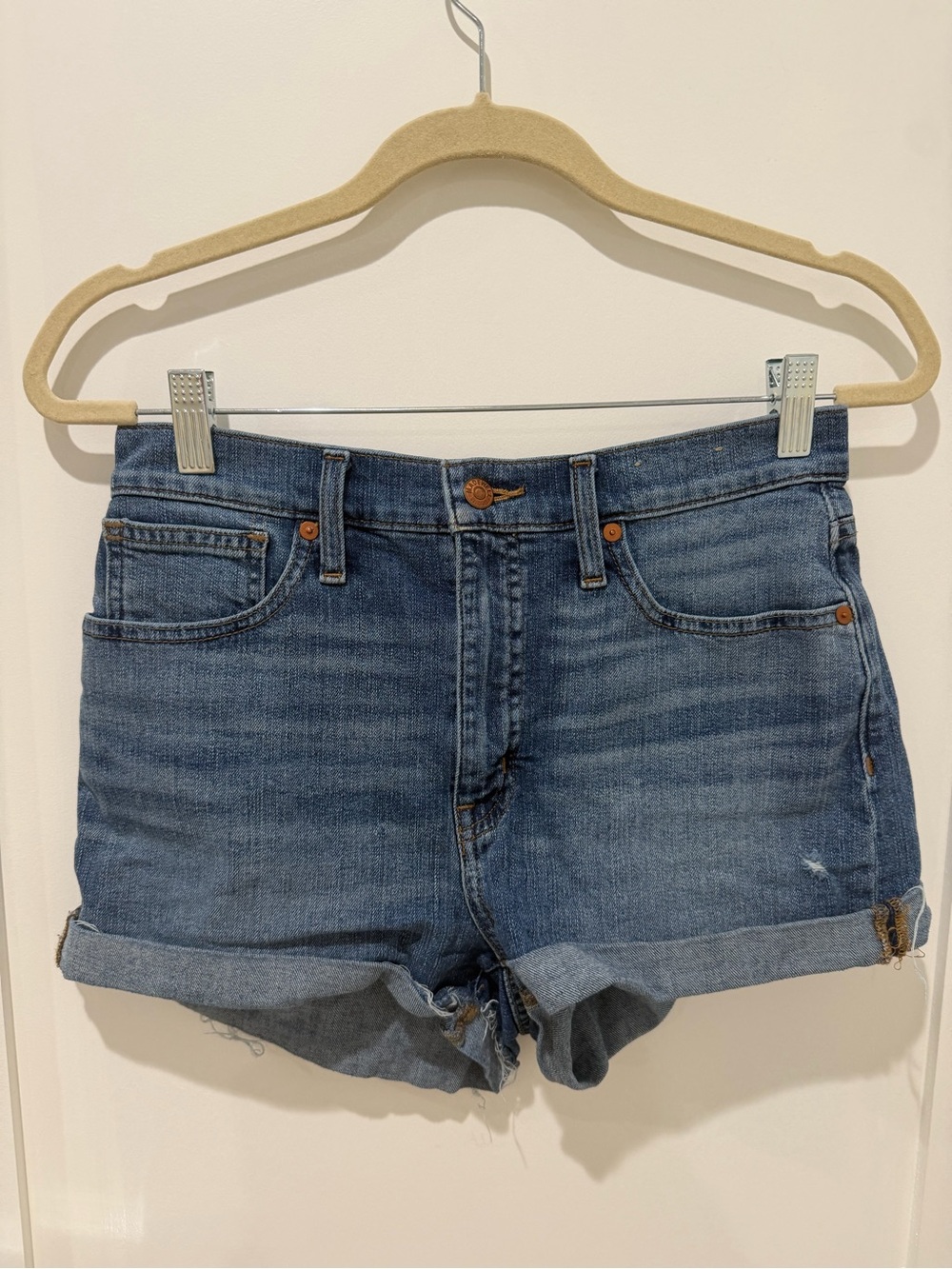 Madewell high rise Medium Blue Denim Shorts